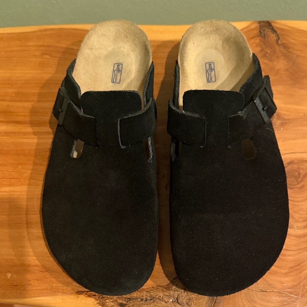 Birkenstock Boston Black Suede 40N Women's Slip-On Clog LIKE NEW